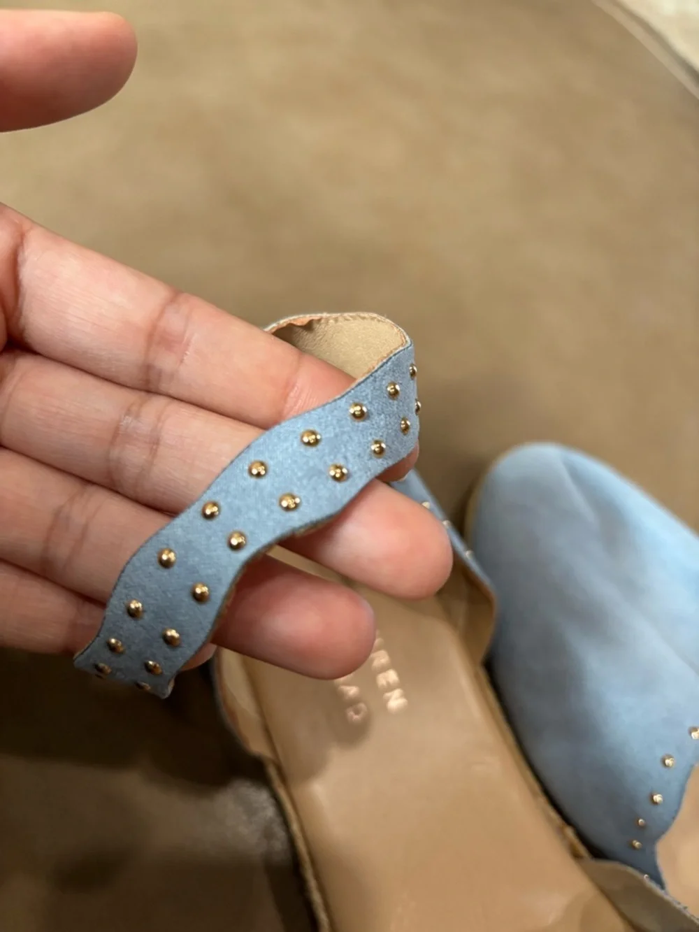 LC Lauren Conrad Light Blue Studded Ankle-Strap Espadrille